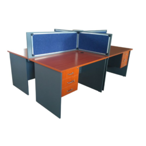 4 Way Work Station With Pin Board Partitions