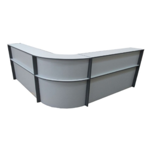 Curved Reception Desk With Counter Riser