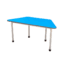 Trapezoidal classroom table with light-coloured top and sturdy metal legs designed for flexible learning environments.