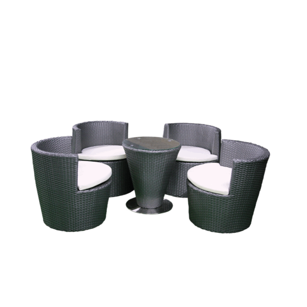 GARDEN LOUNGE SET 4 WICKER SOFA WITH CUSHION +1 ROUND COFFEE TABLE - AEL-WF231-58