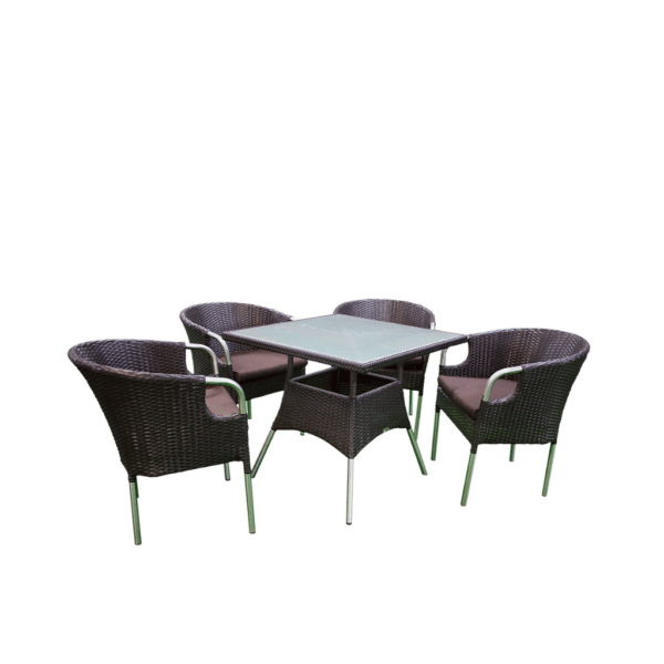 SQUARE TABLE WITH FOUR PADDED CHAIRS - AEL - WF1121-08