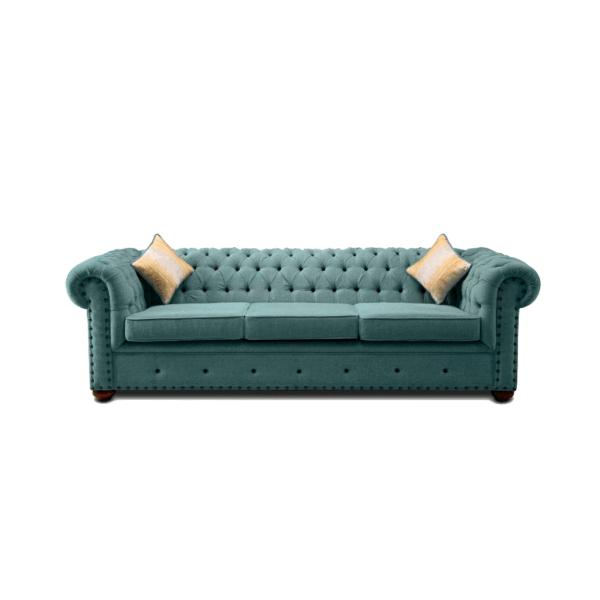 SOFA SET - CHESTERFIELD - 3 SEATER FABRIC - ST13