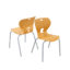 Mango colored Ashmatt chair with a contoured plastic seat and back supported by a sturdy metal frame.