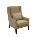 Kylie Wing Back Accent Chair with high back and winged sides in a stylish living room setting.