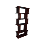 Jabali freestanding wooden bookcase with horizontally offset open compartments in a modern design.