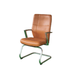 Sonoma visitors chair with half-leather upholstery, featuring genuine leather contact surfaces and a sturdy fixed base.