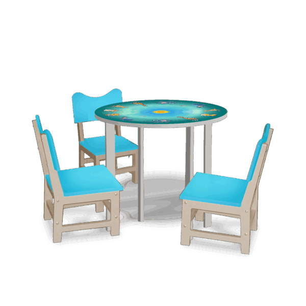 ROUND TABLE - KIDS FURNITURE KF-916B- WITH 790MM*590MM (H)+ 3 CHAIRS
