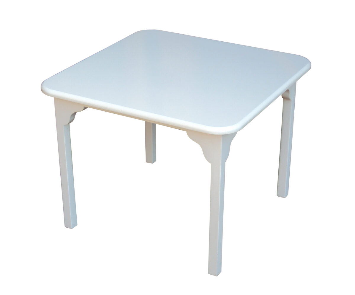 TABLE-WOODEN KINDERGARTEN TABLE 650mm x 650mm x 500mm(h) - WHITE - Image 1