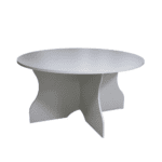 Round conference table with curved panel legs in FS Grey, 1.2m x 0.75m (h).