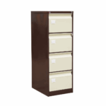 CABINET-FILING CABINET 4 DRAWER WITH INVERTED HANDLE - Brown / Ivory