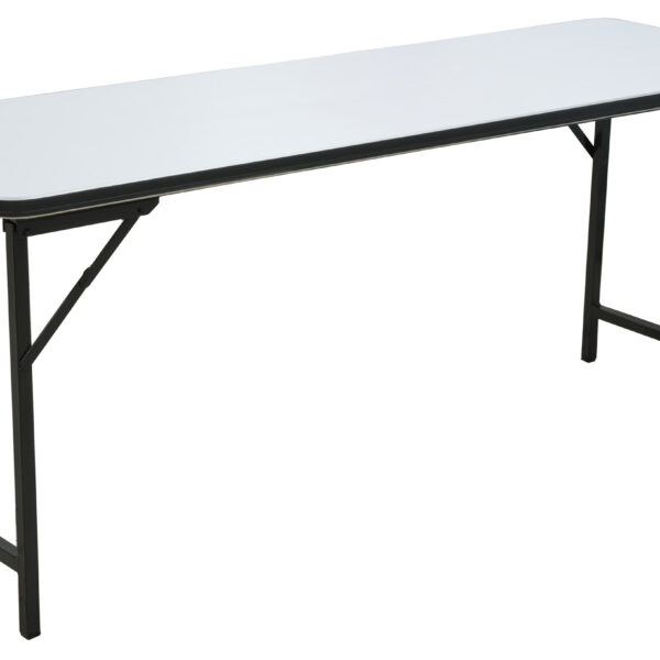 TABLE-FOLDING TABLE 1.8m x 0.6m Laminated Top ( White ) - with Rubber Edging