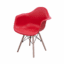 AIC Plastic PP Chair with Wooden Stand AT-PC-06, featuring a contoured polypropylene seat, integrated armrests, and wooden legs reinforced with metal supports