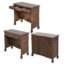 Classic California wooden study desk with multiple drawers and paneled sides in a polished dark finish.