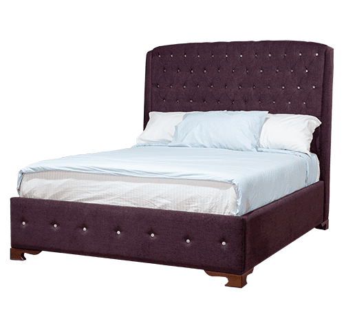 CAMILA Bed upholstered king and queen size bed with button-tufted headboard and footboard.
