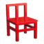 Vibrant wooden kindergarten chair designed for small children with a colorful painted finish.