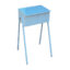Kindergarten desk with a light-colored tabletop and sturdy angled legs designed for young learners.