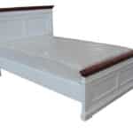 Serbia Single Bed featuring a white frame with brown accent caps, combining classic charm and modern simplicity.