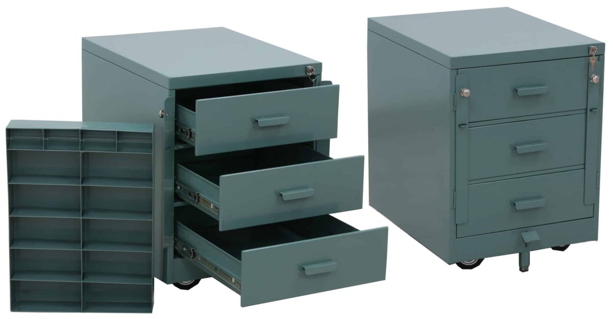 CASHIER TILL 3 DRAWER - 500mm(w) x 610mm(d) x 680mm (h) - DGREY - Image 1