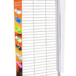 Metallic Grey shoe display stand measuring 1.335m (h) x 0.51m (w), designed with multiple tiers for organized and stylish shoe presentation.