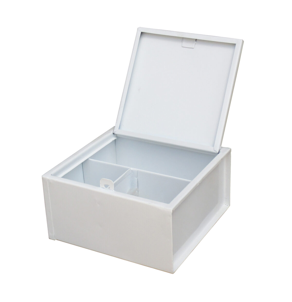 FIRST AID BOX 12`` x 12`` x 6`` (d) WITH 3 compartments inside with Padlock Fitting - WHITE - Image 1