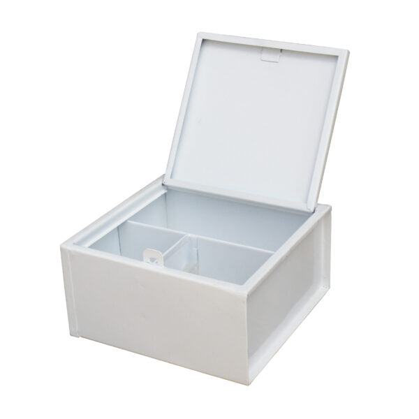FIRST AID BOX 12`` x 12`` x 6`` (d) WITH 3 compartments inside with Padlock Fitting - WHITE