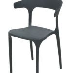 AIC Plastic Lounge Chair AT-PC-01, featuring a curved ergonomic seat, integrated armrests, and slim round legs with protective tips