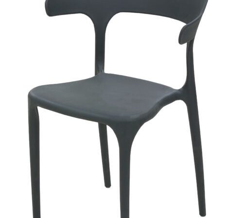 AIC Plastic Lounge Chair AT-PC-01, featuring a curved ergonomic seat, integrated armrests, and slim round legs with protective tips