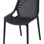 Black Plastic PP Chair with Glass Fibre AT-PC-14, featuring a modern ventilated lattice design and sturdy four-legged frame.