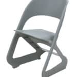 Light grey plastic PP chair with a modern folding-inspired frame and contoured seat.