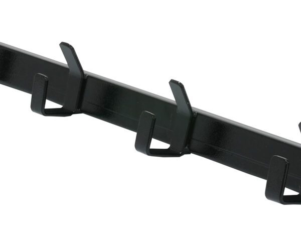 A 600mm black metal hanging brace with multiple welded hooks for secure mounting and support.