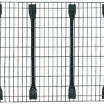 Sturdy dark grey industrial mesh decking panel with reinforced support bars.