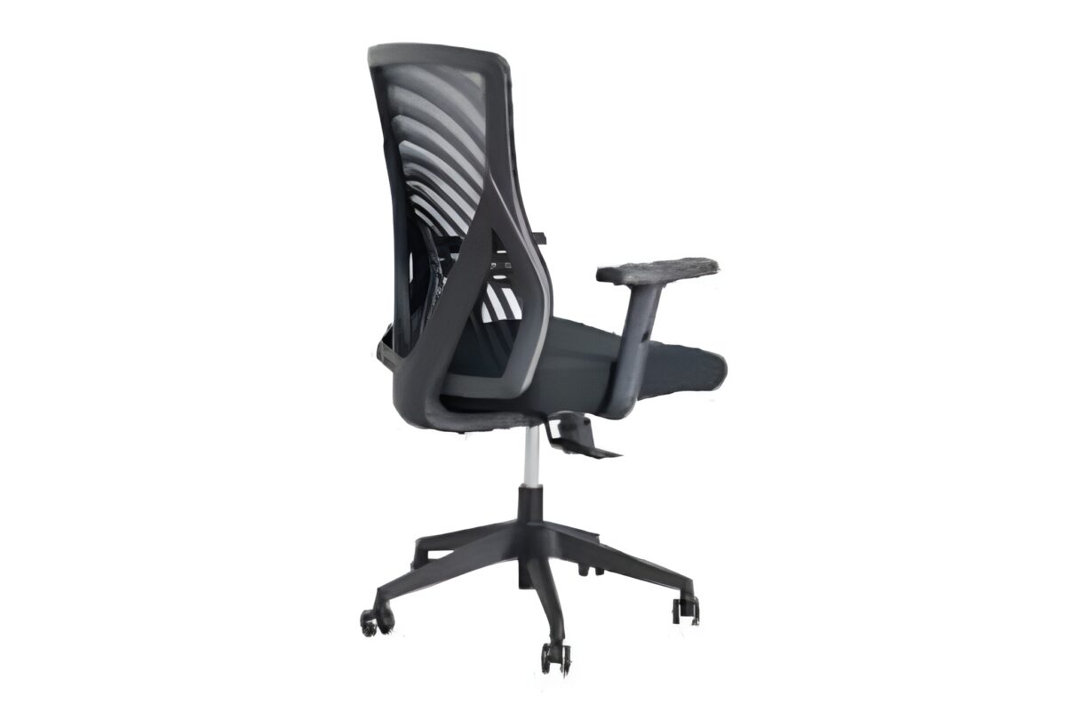 MEDIUM BACK CHAIR FABRIC WITH MESH BACK - Black - DL8816B - Image 1