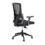 Medium Back Office Chair DL8816B, featuring a breathable black mesh back, cushioned fabric seat, and adjustable ergonomic features.