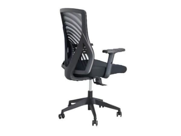 Medium Back Office Chair DL8816B, featuring a breathable black mesh back, cushioned fabric seat, and adjustable ergonomic features.