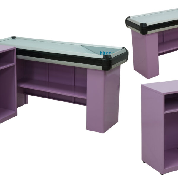 CASHIER COUNTER - 1450mm x 1000mm x 820mm (h) - RIGHT SIDE - WITH BLK EDG.-Purple Body