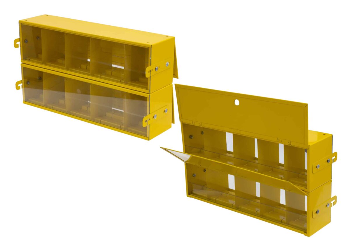 STACKED SWEET DISPLAY STAND - 605mm x 131mm(d) x 280mm(h) - Juicy Fruit Yellow - Image 1