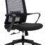 Medium Back Chair with Fabric Seat and Mesh Back in Black.