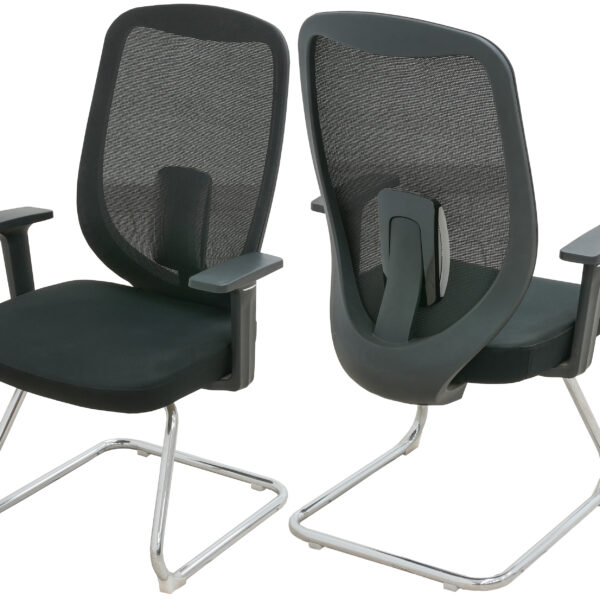 Visitors Chair Mesh Back Cantilever Black - KQ 001C