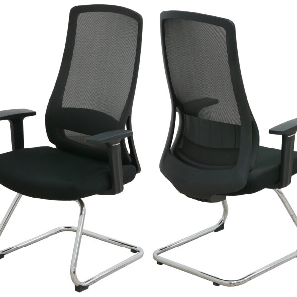 Visitors Chair Mesh Back Cantilever - Black - KQ-002C