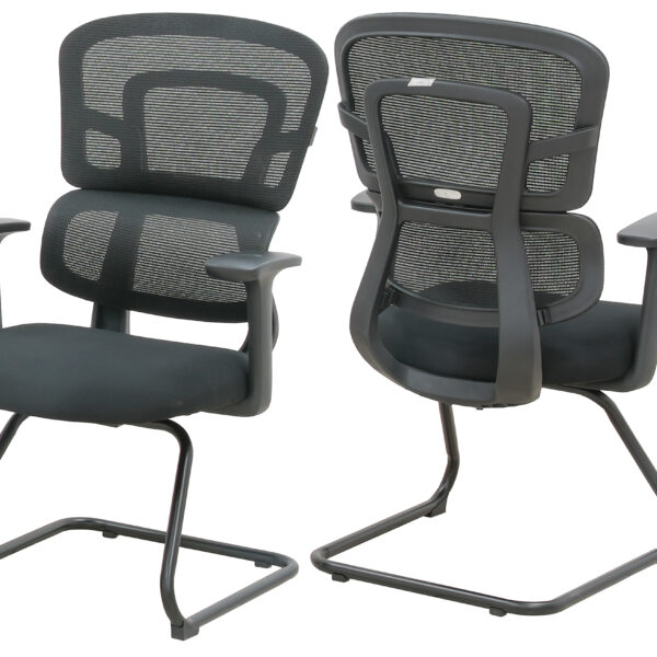 Visitors Chair Mesh Back Fabric- Black- U-062C